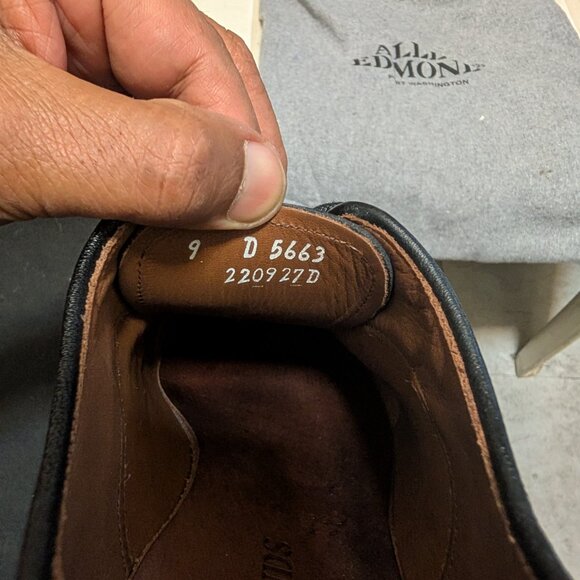 Allen Edmonds Park Avenue Lug Oxford Shoes Sz 9 D - Black - Picture 7 of 7